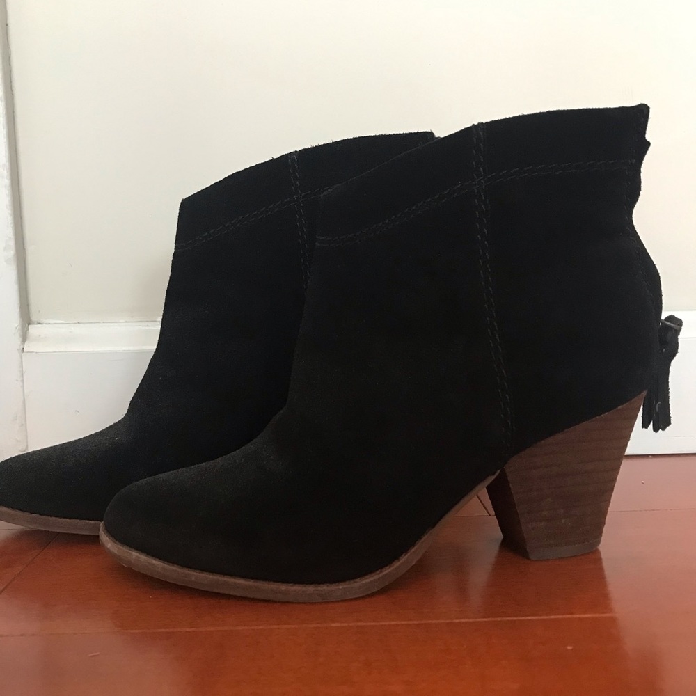 Black, suede bootie